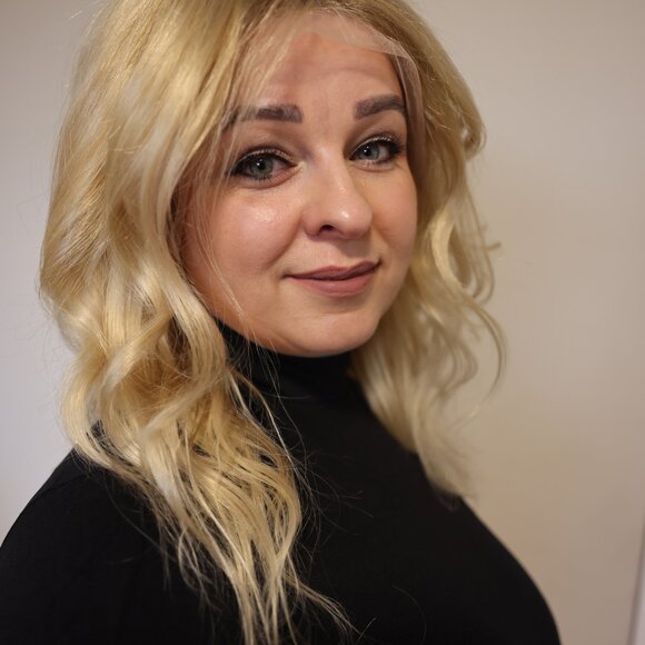 Golden Blonde Human Hair Wig - Picture 6 of 10